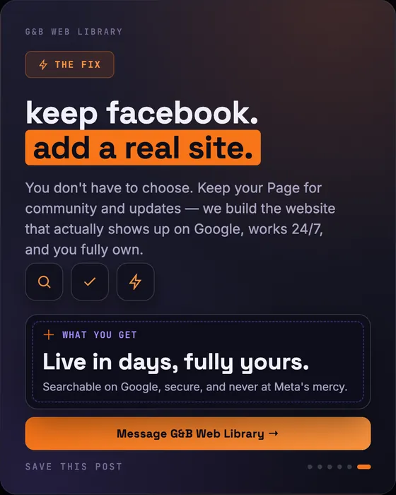 Your Facebook page is not a website, slide 6 of 6