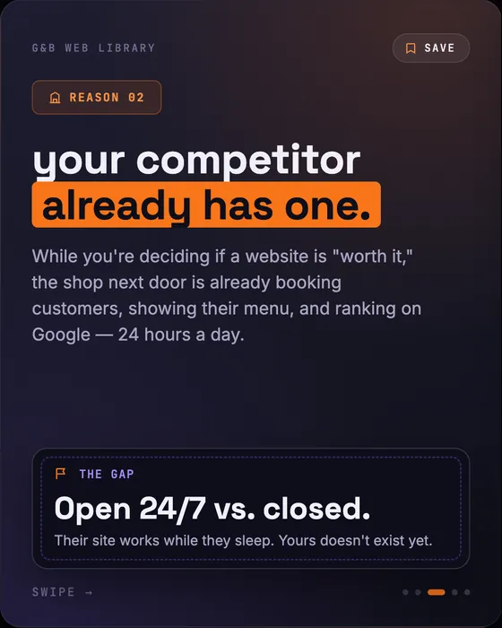 Try it right now: search your own business, slide 3 of 5